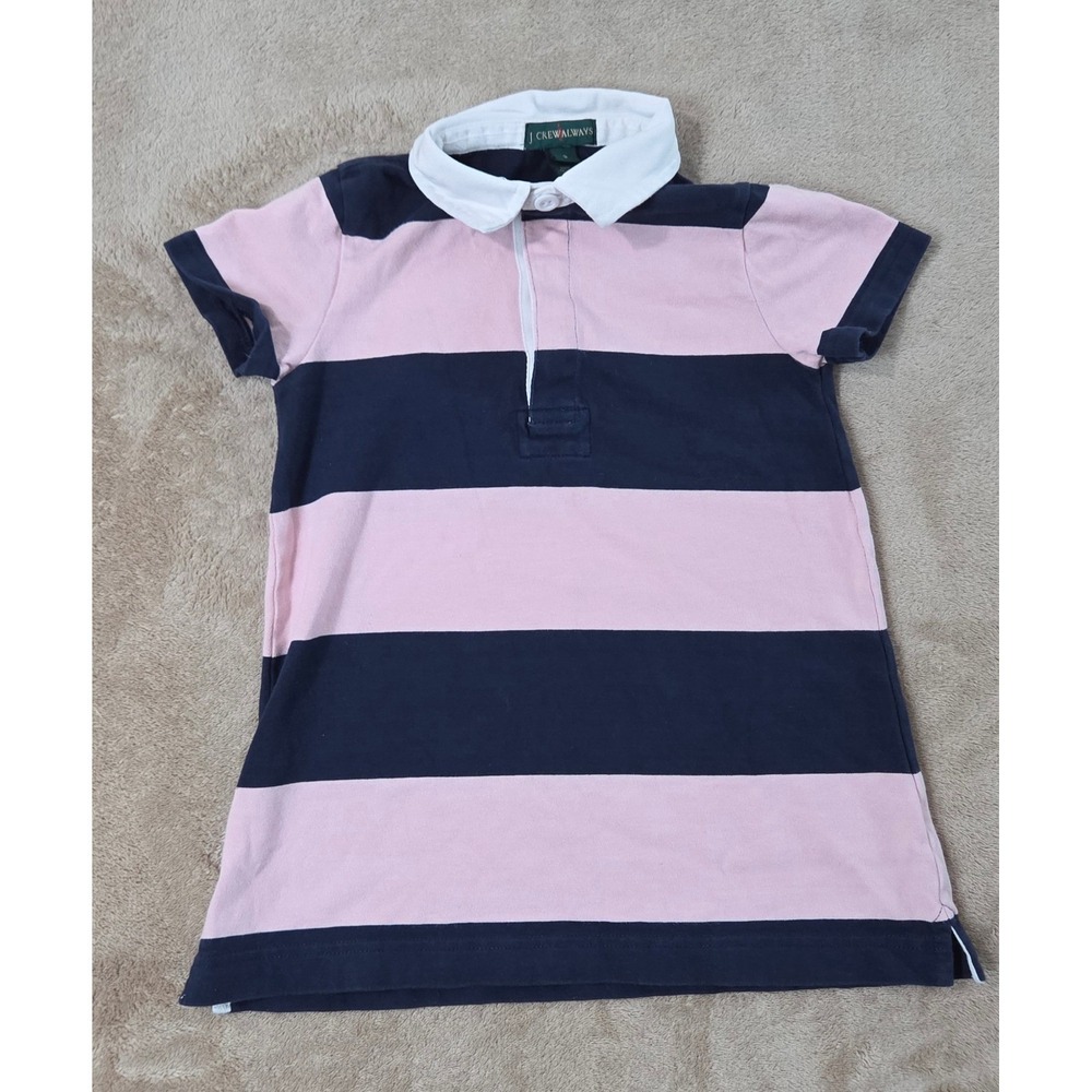Vintage J. Crew Always Oarsman Polo‎ Rugby Shirt Girls Size 3T Blue Pink Stripe